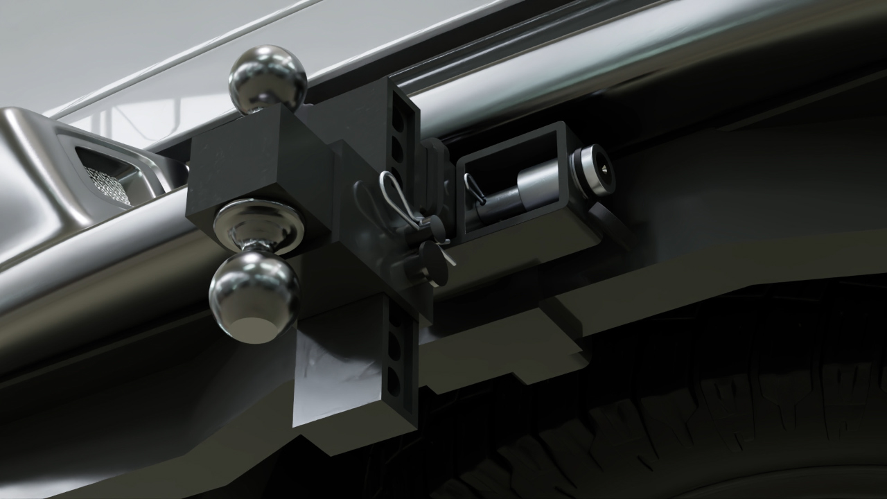 Hitch Pin Guard installed on hitch
